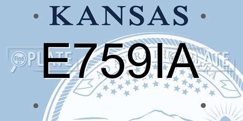E759IA Kansas License Plate