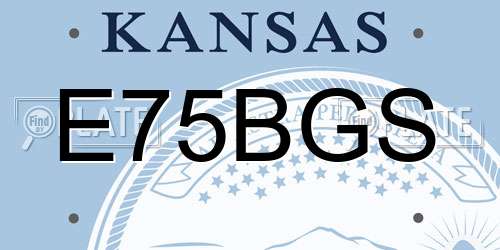 E75BGS Kansas License Plate