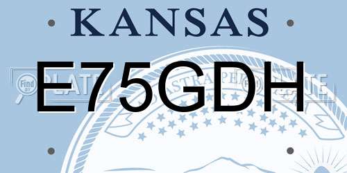 E75GDH Kansas License Plate