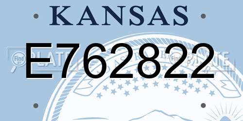 E762822 Kansas License Plate