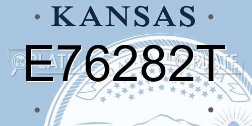 E76282T Kansas License Plate