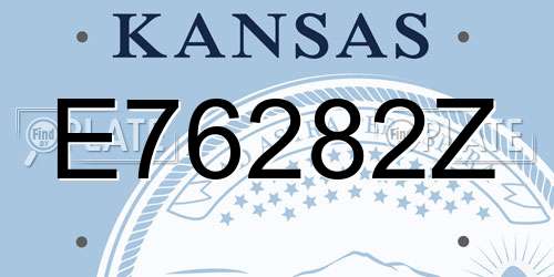 E76282Z Kansas License Plate
