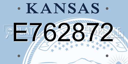E762872 Kansas License Plate