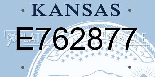 E762877 Kansas License Plate