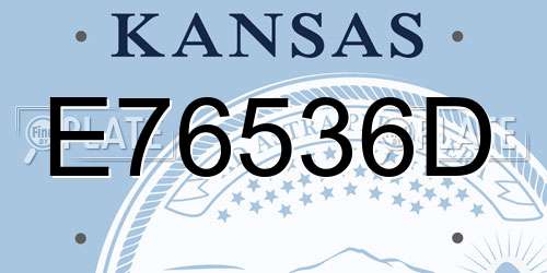 E76536D Kansas License Plate