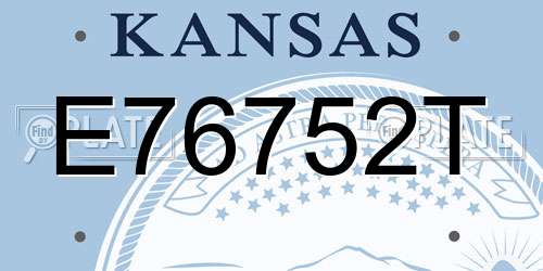 E76752T Kansas License Plate