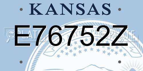 E76752Z Kansas License Plate