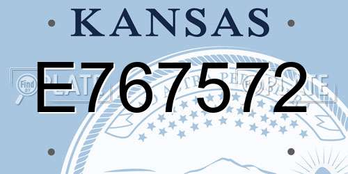 E767572 Kansas License Plate