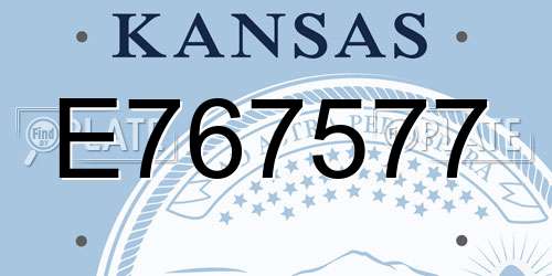 E767577 Kansas License Plate