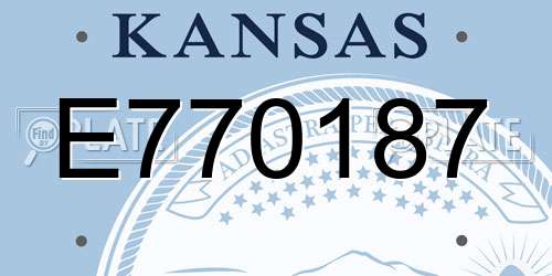E770187 Kansas License Plate