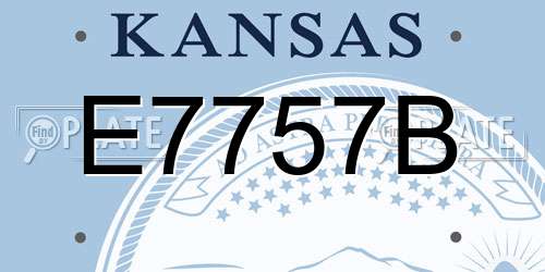 E7757B Kansas License Plate