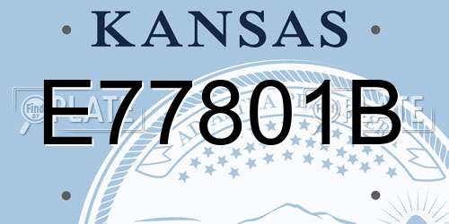 E77801B Kansas License Plate