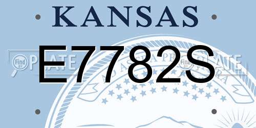 E7782S Kansas License Plate