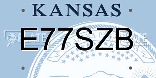 E77SZB Kansas License Plate