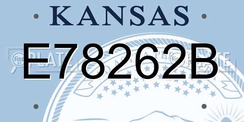 E78262B Kansas License Plate
