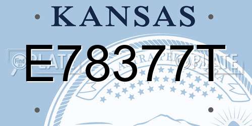 E78377T Kansas License Plate