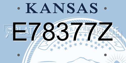 E78377Z Kansas License Plate