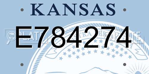 E784274 Kansas License Plate