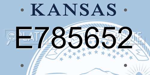 E785652 Kansas License Plate