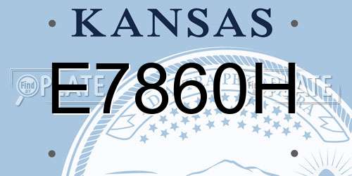 E7860H Kansas License Plate