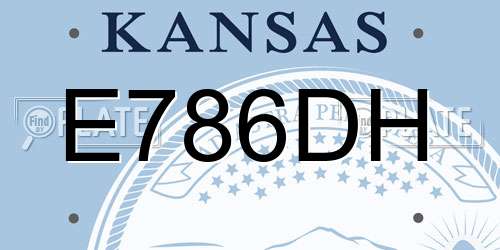 E786DH Kansas License Plate