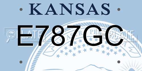 E787GC Kansas License Plate