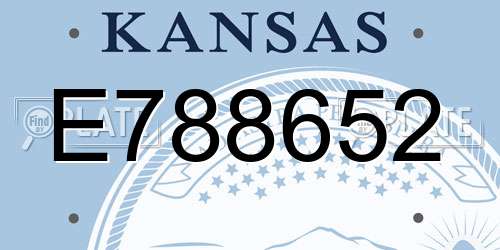 E788652 Kansas License Plate