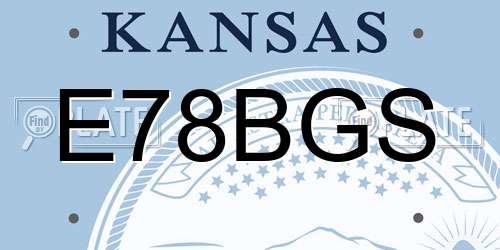 E78BGS Kansas License Plate