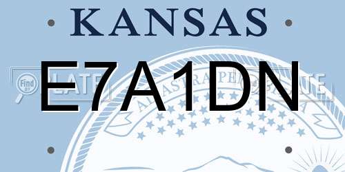 E7A1DN Kansas License Plate