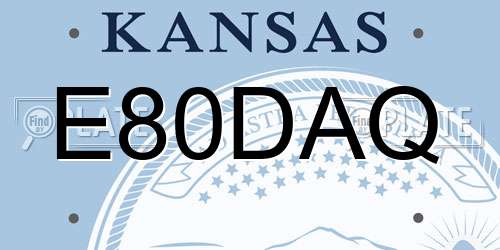 E80DAQ Kansas License Plate