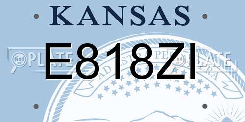 E818ZI Kansas License Plate