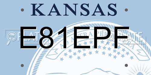 E81EPF Kansas License Plate