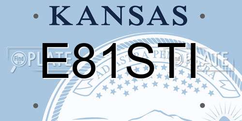 E81STI Kansas License Plate