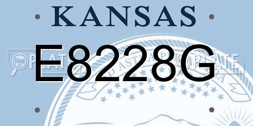 E8228G Kansas License Plate