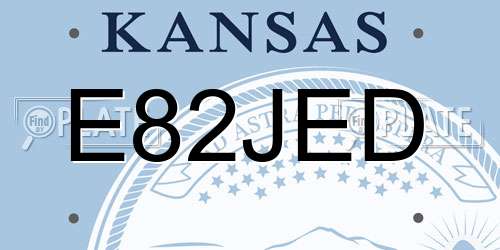 E82JED Kansas License Plate