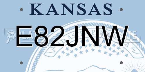 E82JNW Kansas License Plate