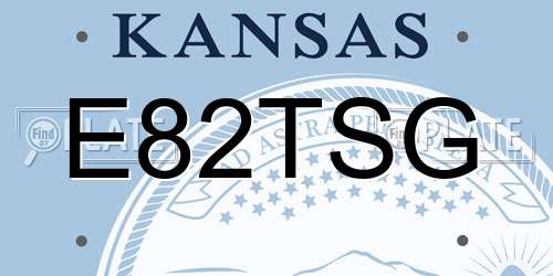 E82TSG Kansas License Plate