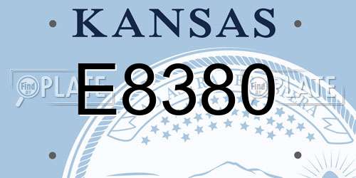 E8380 Kansas License Plate