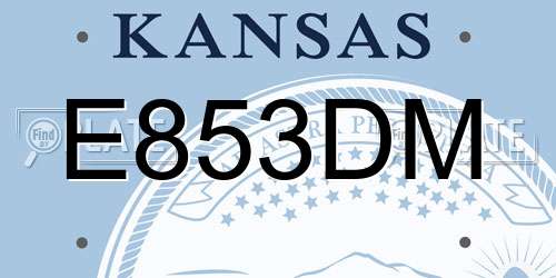 E853DM Kansas License Plate