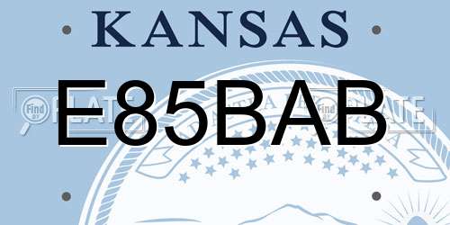 E85BAB Kansas License Plate