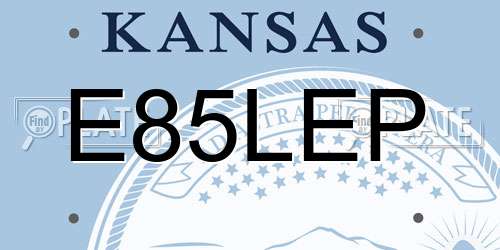 E85LEP Kansas License Plate