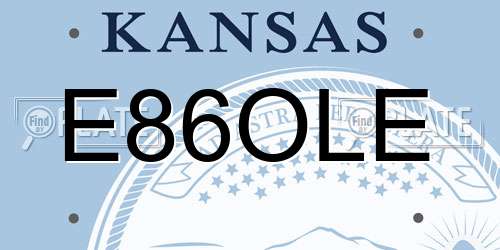 E86OLE Kansas License Plate