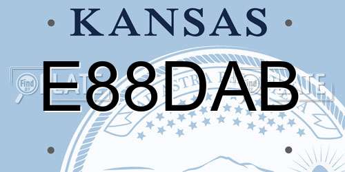 E88DAB Kansas License Plate