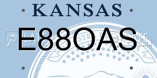 E88OAS Kansas License Plate