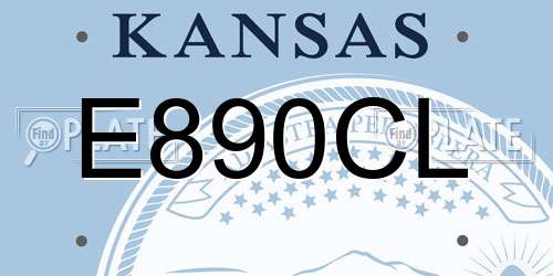 E890CL Kansas License Plate
