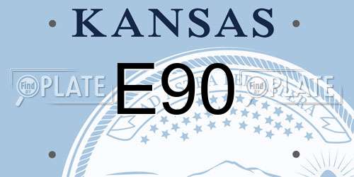 E90 Kansas License Plate