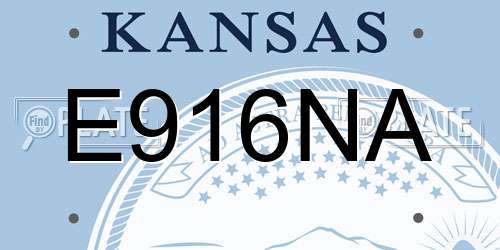E916NA Kansas License Plate