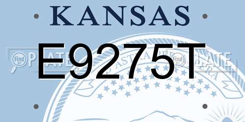 E9275T Kansas License Plate