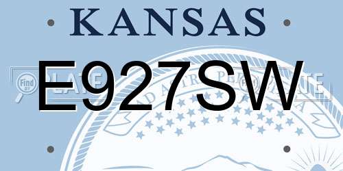 E927SW Kansas License Plate