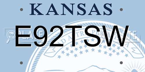 E92TSW Kansas License Plate